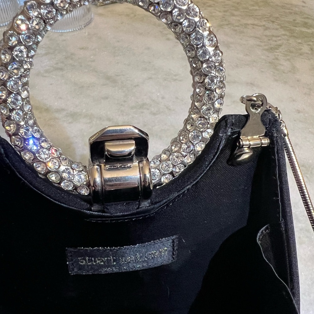 Stuart Weitzman Black Mini Evening Bag with Silver Accents - Picture 8 of 9